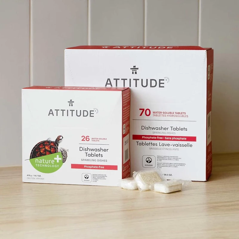 ATTITUDE Tablettes Lave-Vaisselle, Sans fragrance, 70 tablettes