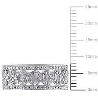 Miabella 1/8 Carat T.W. Diamond Sterling Silver Heart Link Bridal Ring Set