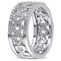 Ensemble de bagues de mariage Miabella avec diamants 1/8 CT poids total en argent sterling