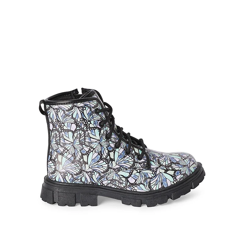 Justice Girls' Combat Boots, Wide Width Sizes 11-3