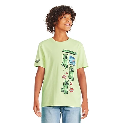 T-shirt à manches courtes Minecraft pour garçons Tailles TP–TG