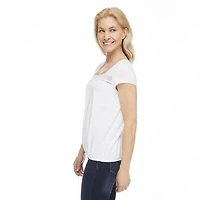 Penman's Women's Cap Sleeve Banded Bottom Top