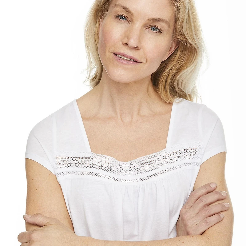 Penman's Women's Cap Sleeve Banded Bottom Top