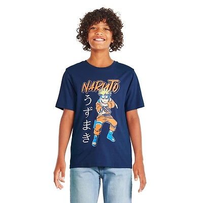 T-shirt à manches courtes Naruto pour garçons Tailles TP–TG