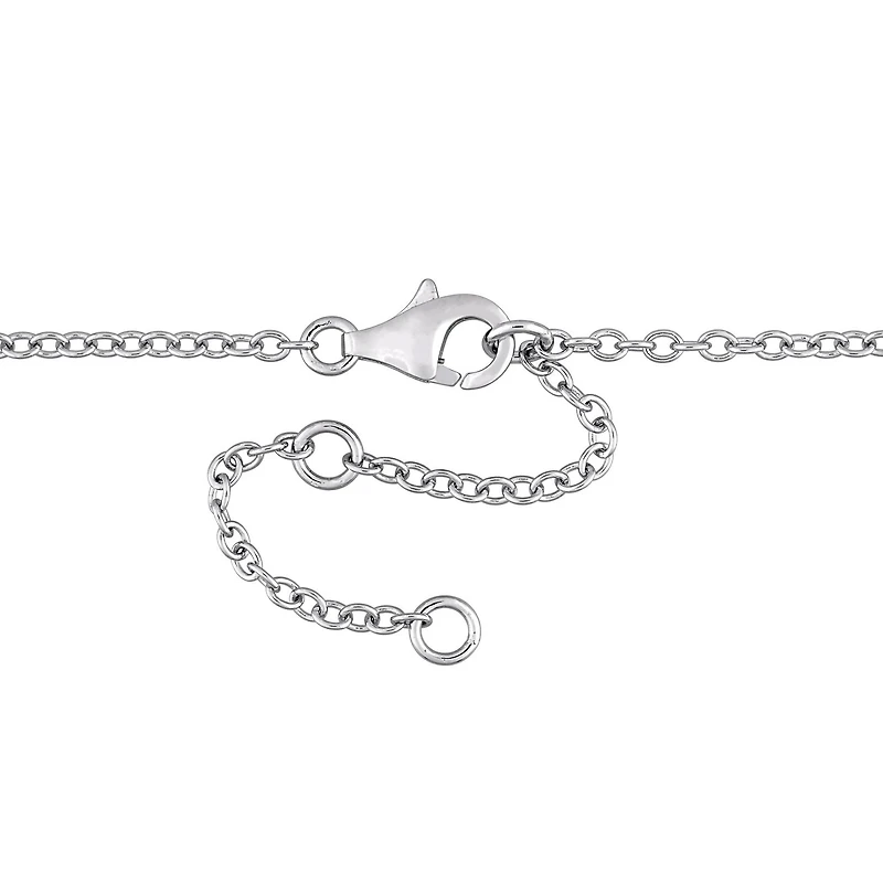 Collier de forme auréole Tangelo avec améthyste de coupe baguette et saphirs blancs 2-3/8 CT PBT en argent sterling, 17 po