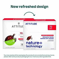 ATTITUDE Tablettes Lave-Vaisselle, Sans fragrance, 70 tablettes
