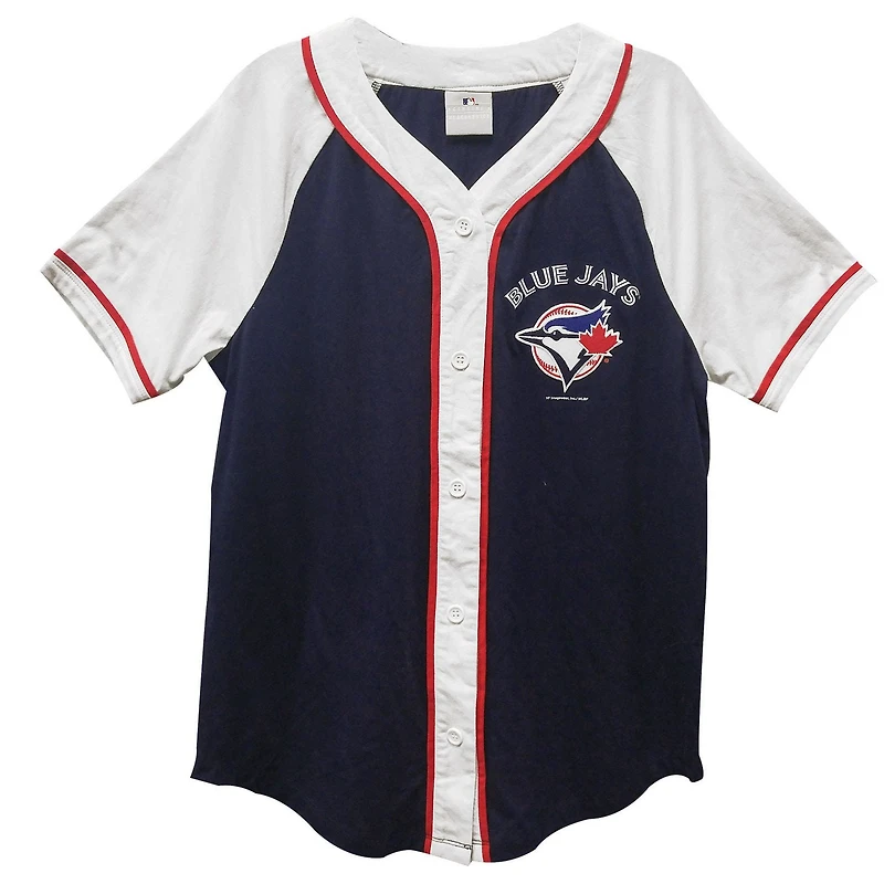 T-shirt à encolure V et à manches courtes Baseball de Toronto Blue Jays pour femmes