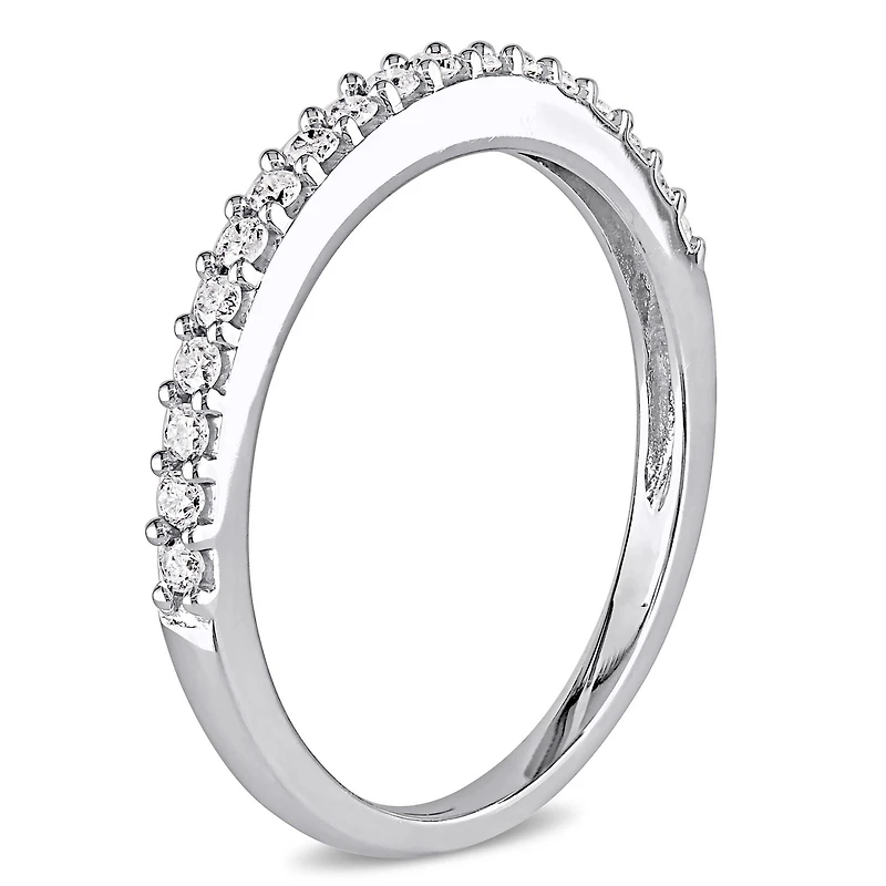 Miabella 0.25 Carat T.W. Diamond 10 K White Gold Anniversary Ring