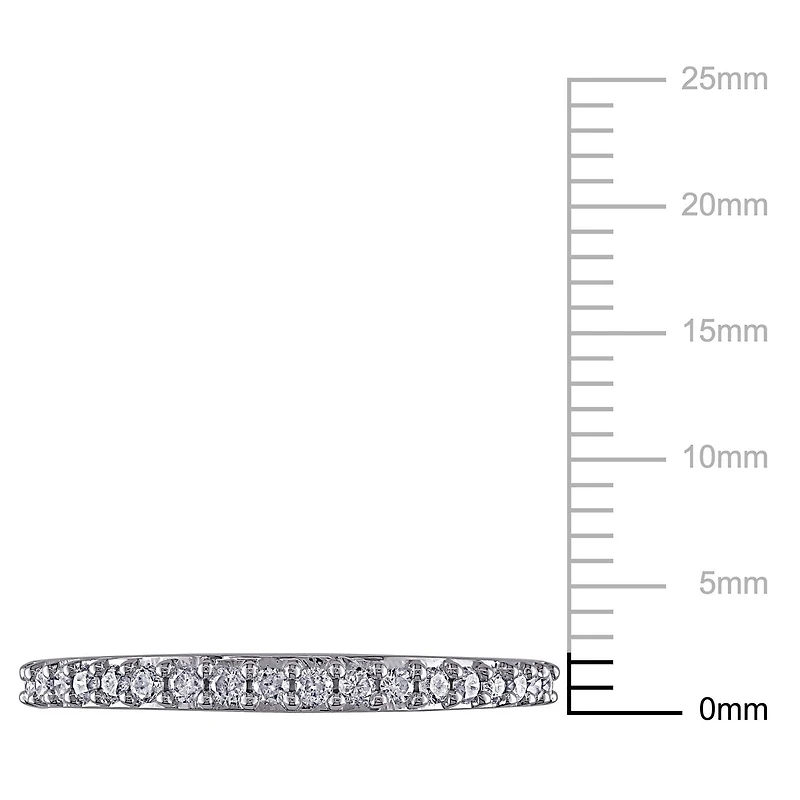 Miabella 0.25 Carat T.W. Diamond 10 K White Gold Anniversary Ring