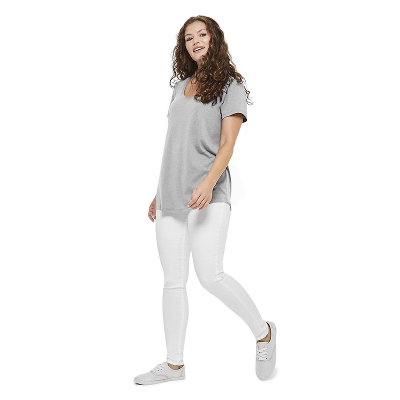 T-shirt chiné à encolure dégagée George pour femmes