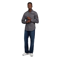 ECKO UNLTD Bouton militaire solide à manches longues pour hommes