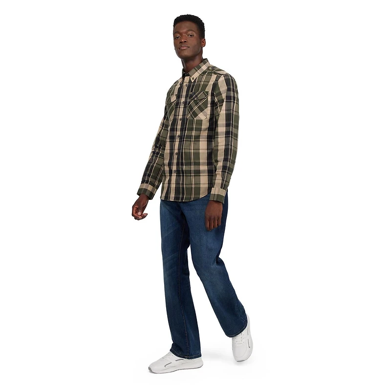 ECKO UNLTD chemise tissée solide à manches longues pour hommes