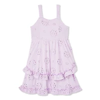 Justice Girls' Tiered Eyelet Dress