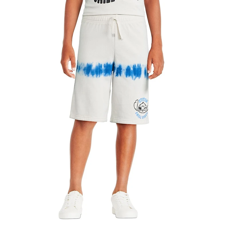 Short en molleton teint par nouage Stitch Disney pour garçons Tailles TP–TG
