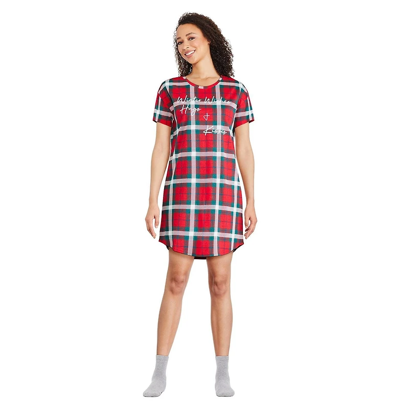 Chemise de nuit à encolure ras du cou George pour femmes Tailles P-TG