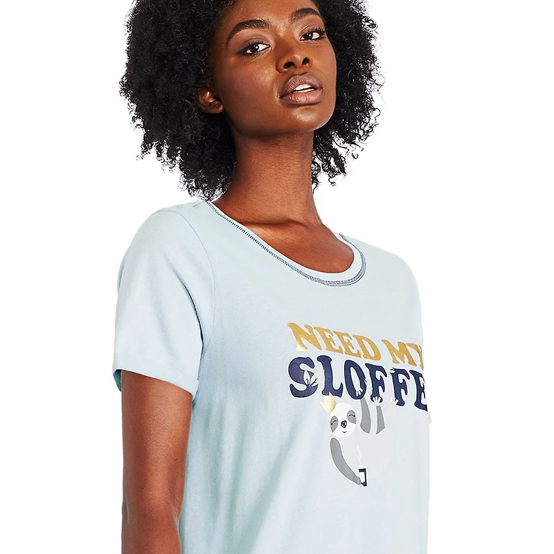 Chemise de nuit à manches roulées George pour femmes