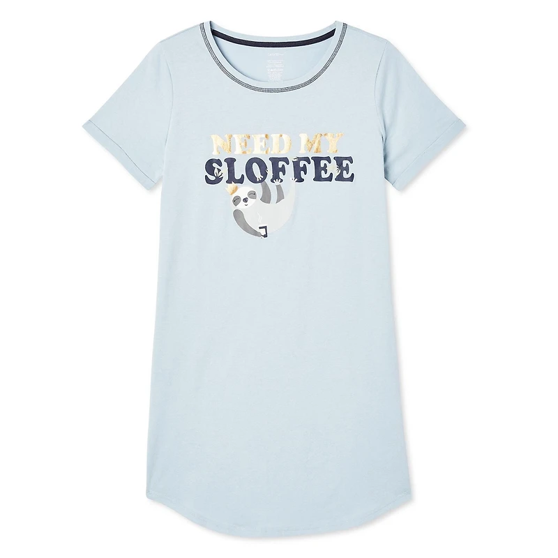 Chemise de nuit à manches roulées George pour femmes