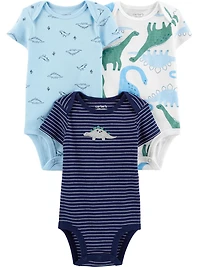 Child of Mine made by Carter's 3Pack Newborn Boys Bodysuits - Blue dino
