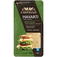 Castello Herbs & Spices Havarti Sliced Cheese, 165 g