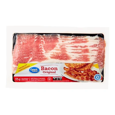 Bacon fumé naturellement Great Value 375g