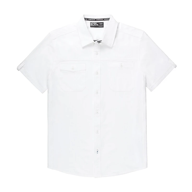 Chemise manches courtes pour homme Dark Black Tailles P-TTG