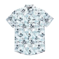 Dark Black Men's Short-Sleeve Button-Down Shirt, Sizes S-XXL