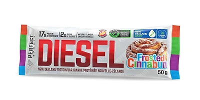 Barre protéinée DIESEL Nouvelle-Zélande, cannelle glacée, 50 g/barre Cinnabon givré, 50 g/barre,