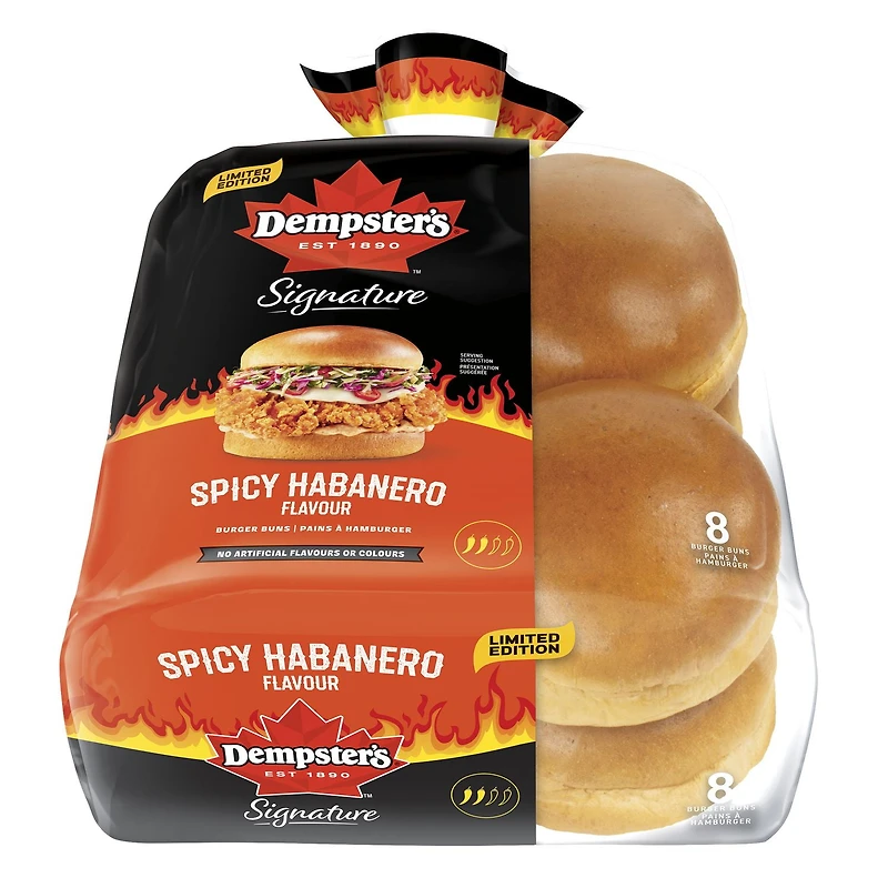 Dempster’s® Signature Spicy Habanero Burger Buns, Pack of 8