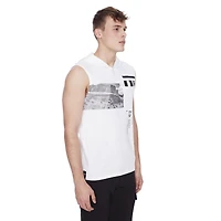 Dark Black Men's Hooded Tank Top, Sizes S-XXL