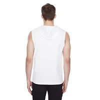 Dark Black Men's Hooded Tank Top, Sizes S-XXL