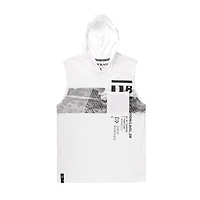 Dark Black Men's Hooded Tank Top, Sizes S-XXL