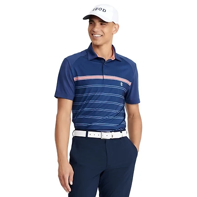 IZOD MENS SHORT SLEEVE GOLF STRIPE POLO
