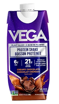 Vega Protein Shake Creamy Chocolate (4ct), Plant-powered protein on-the-go. 