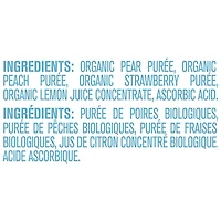 Purée GERBER® Biologique Poire Pêche Fraise, aliment pour bébé 128 mL