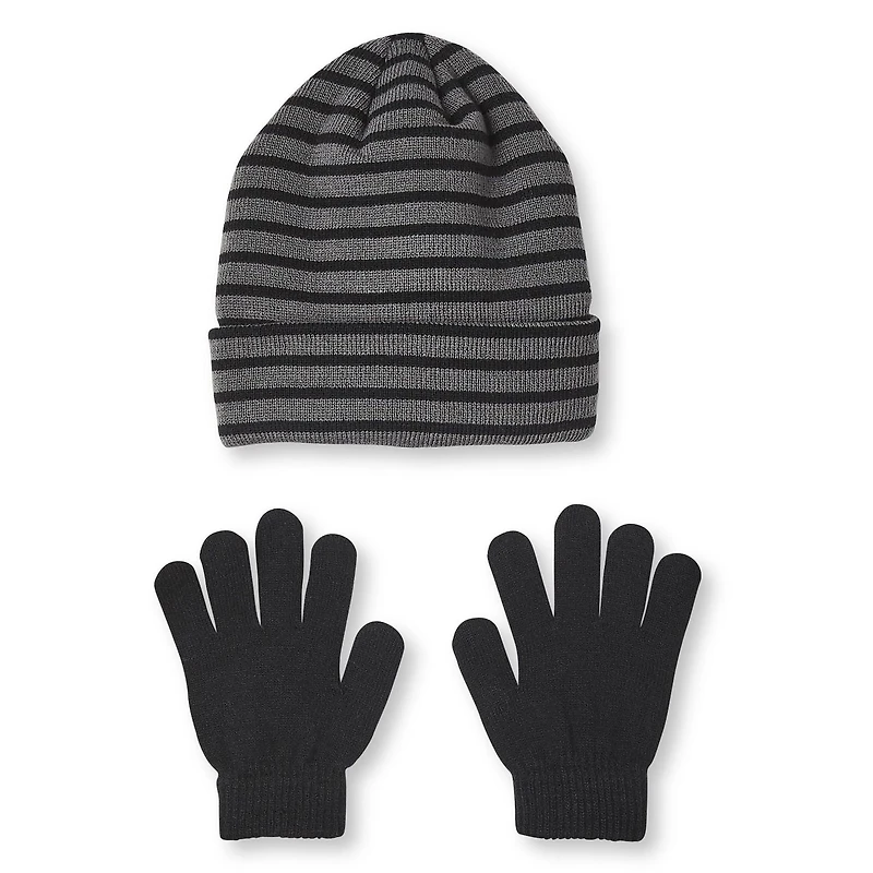Ensemble avec chapeau rayé et gants George pour garçons