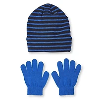 Ensemble avec chapeau rayé et gants George pour garçons