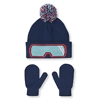 Ensemble avec chapeau et mitaines de ski George pour petits garçons
