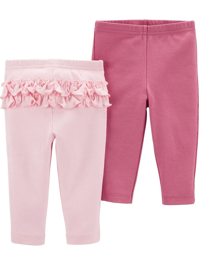 Emballage de 2 Fille pantalons Child of Mine made by Carter’s - Rose Tailles: NN à 12 mois