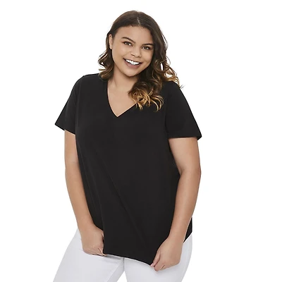 George Plus Women's V-Neckline Tee, Sizes 1X-4X