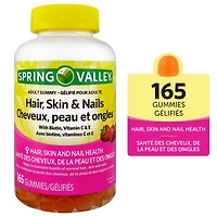 Spring Valley Hair, Skin & Nails Gummy, 165 Gummies, Adult Gummy
