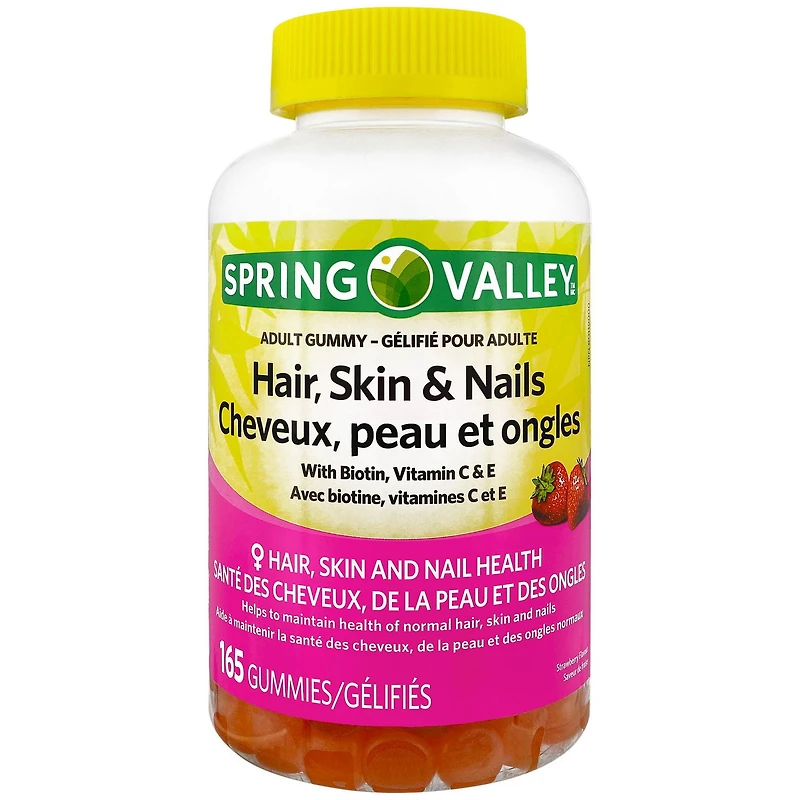 Spring Valley Hair, Skin & Nails Gummy, 165 Gummies, Adult Gummy