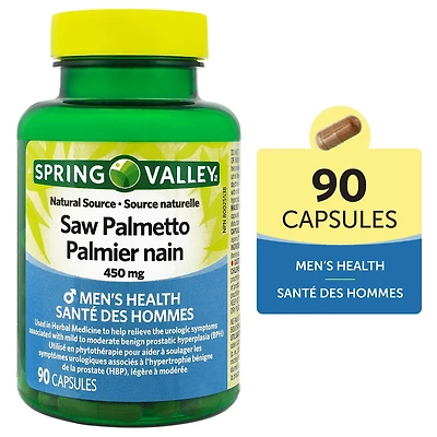 Spring Valley Palmier nain 450 mg 90 Capsules