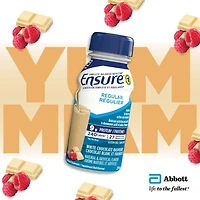 Ensure Regular, Nutritional Supplement Shake, Nutrition To Stay Active And Energetic, White Chocolate Raspberry, 6 x 235-mL Bottles