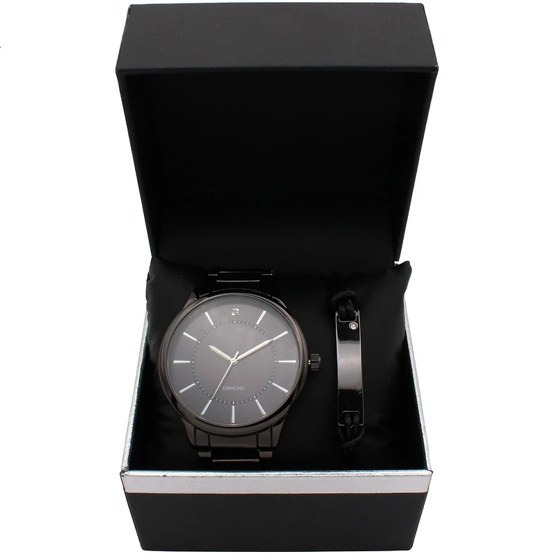 Montre Homme en Métal Canon & Bracelet ID Assorti