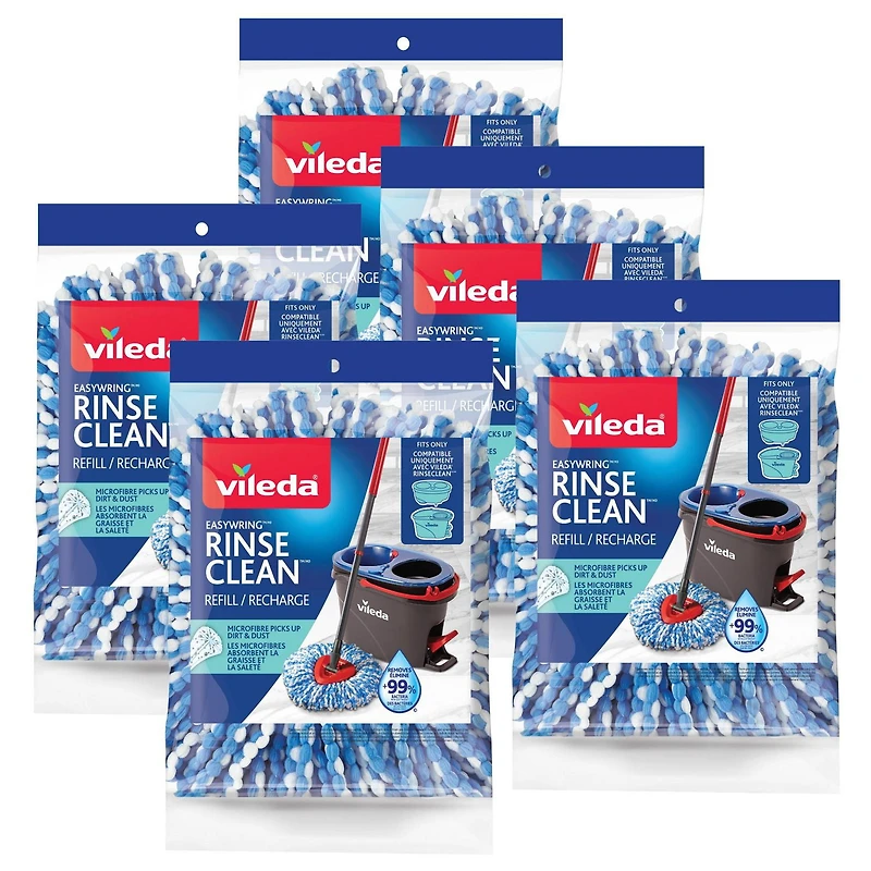 Recharges pour vadrouille Vileda RinseClean (paquet de 5)