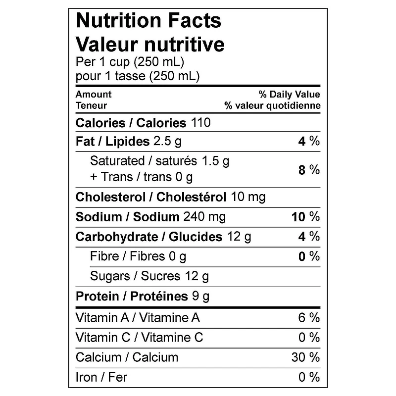Babeurre 1 % faible en gras Baxter