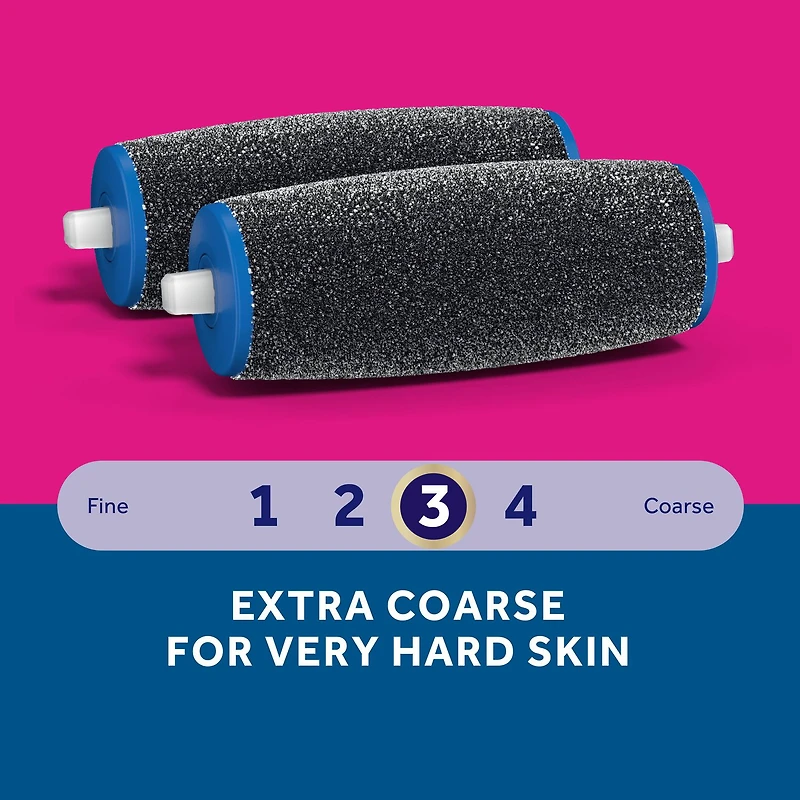 Amopé® Pedi Perfect™ Extra Coarse Roller Heads, 2 refills