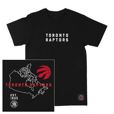 T-shirt noir sous licence officielle Toronto Raptors NBA Tailles: P-4TG
