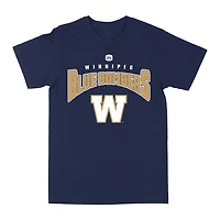T-shirt bleu avec logo de l'arc de football des Blue Bombers de Winnipeg sous licence officielle de la CFL