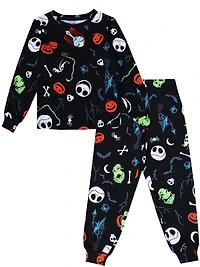 Nightmare Before Christmas Knit Sleep 2 Piece PJ Set - Adults - Ladies, Sizes : 0-3M, 3-6M, 6-12M, 12-18M, 18-24M, 2T, 3T, 4T, 5T, S, M, L, XL, 1X, 2X, 3X, XS(4-5), S(6), M(7/8), L(10/12), S, M, L